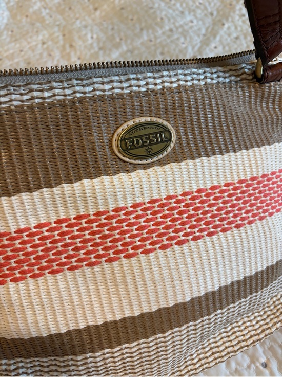 Fossil Handbags - Fossil Explorer Vintage Inspired Straw Stripe Crossbody Beach Bohemian